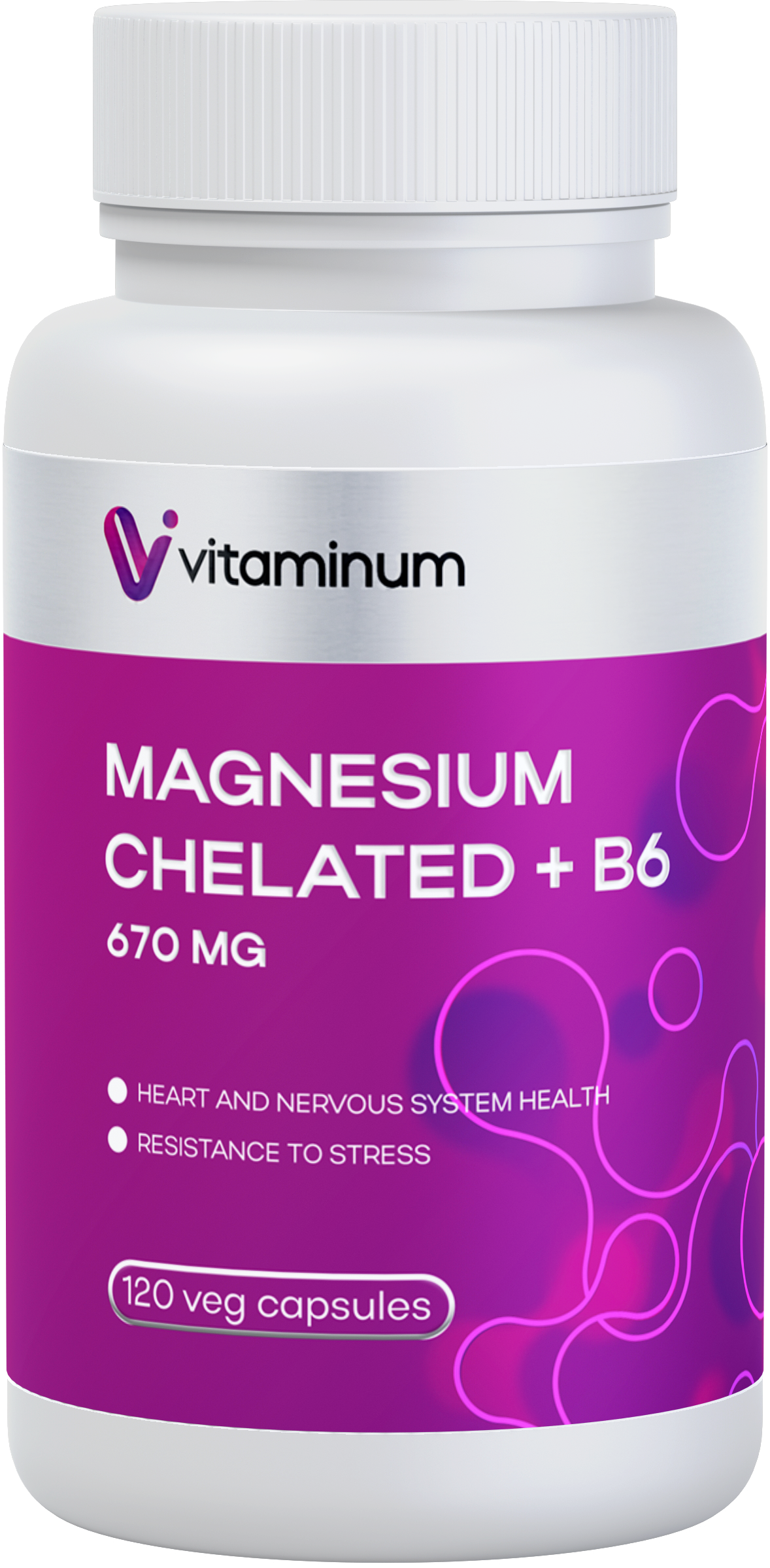  Vitaminum МАГНИЙ ХЕЛАТ + витамин В6 (670 MG) 120 капсул 800 мг  в Лысьве